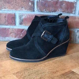 Black wedge booties